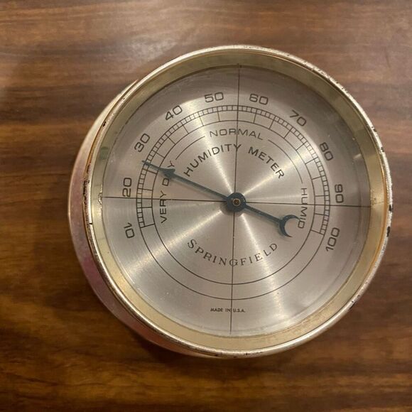 Vintage Springfield Weather Instrument Panel Barometer Temperature Humidity Wall - Picture 4 of 13